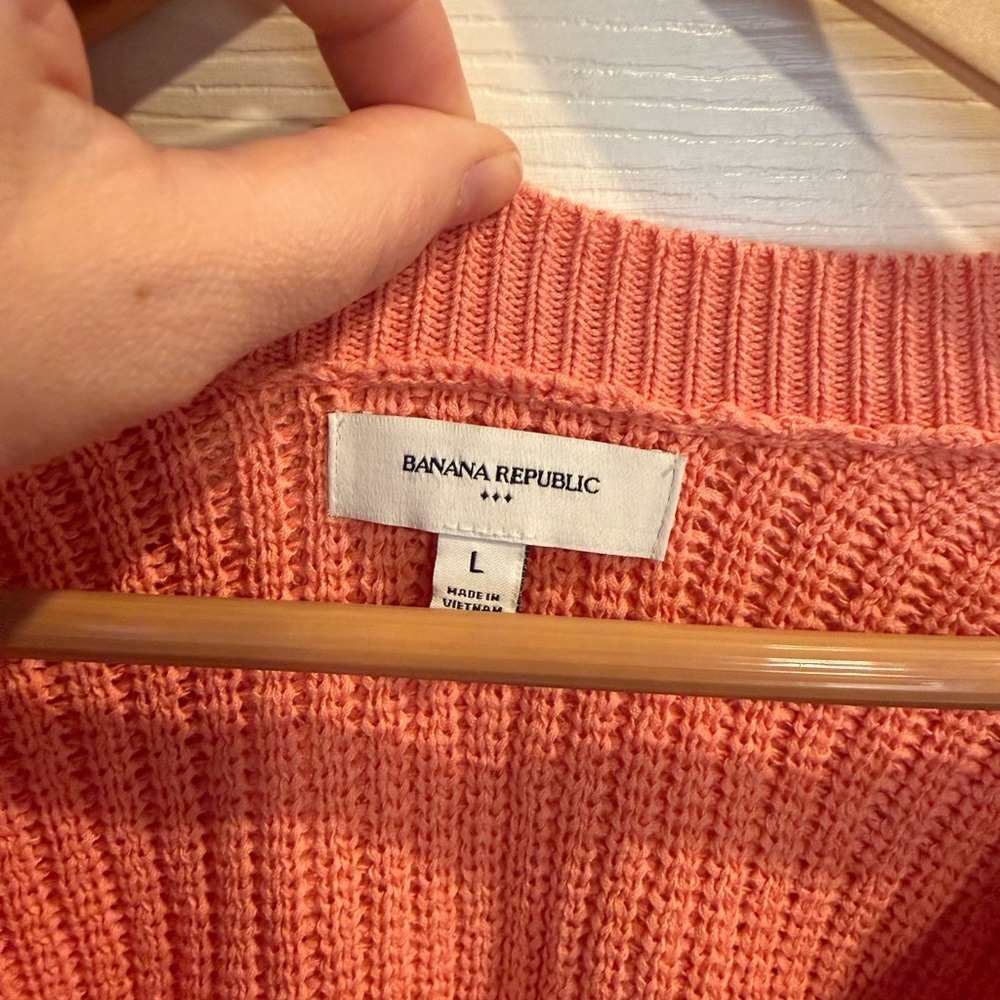 Banana Republic Coral Cardigan V-Neck Sweater - Picture 2 of 8